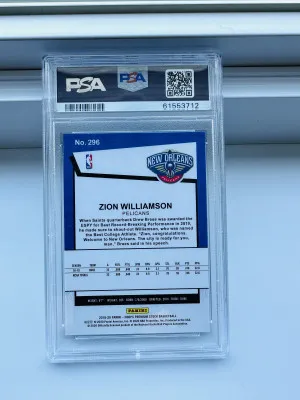 2019 hoops premium stock zion williamson psa 10 back