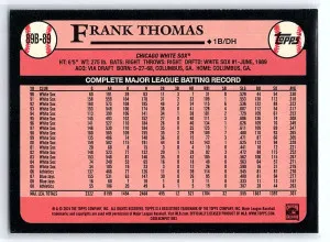 2024 Topps Series 1 1989 Topps #89B-89 Frank Thomas Chicago White Sox back