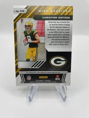 2022 Panini XR Christian Watson Rookie Auto /99 back