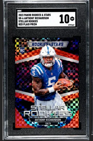 2023 Rookies & Stars Anthony Richardson Stellar Rookies Red Plaid front