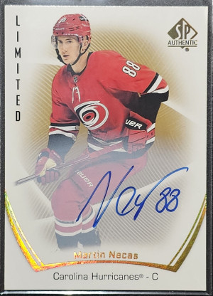 2021-22 SP Authentic Martin Necas Limited Autograph Auto #53 front