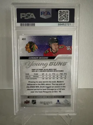 Connor Bedard Young Guns PSA 9 back
