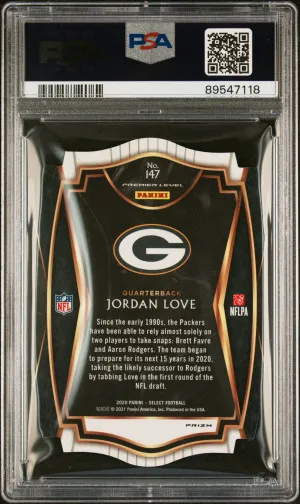 2020 Panini Select Jordan Love #147 Red Prizm Die-Cut Rookie RC SA 9 back