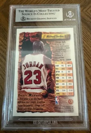 1993-94 Finest Michael Jordan #1 BGS 9 back