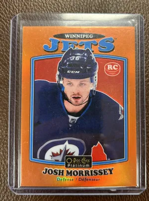 2016-17 O-Pee-Chee Platinum Retro Orange Rainbow /49 Josh Morrissey #R-89 Rookie RC front