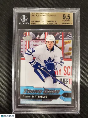Auston Matthews Young Guns BGS 9.5 + w/ 10 2016-17 Series 1 201 Maple Leafs front