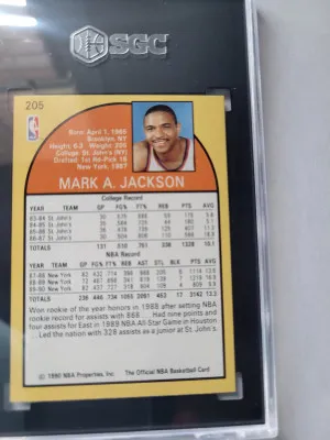 990 Hoops Mark Jackson # 205 back