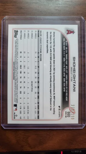 Shohei Ohtani #660 Orange Foil /299 back
