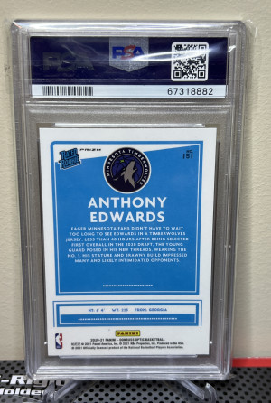 2020 Donruss Optic Anthony Edwards Rated Rookie Blue Velocity PSA 10 back