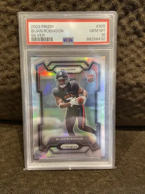 2022 Bijan Robinson Prizm Silver PSA 10 front