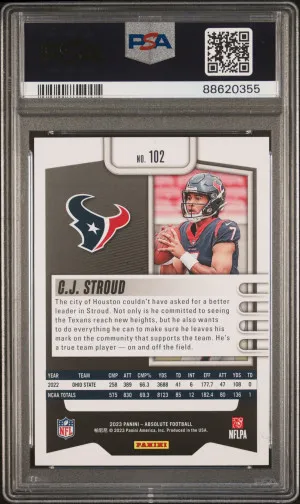 2023 Panini Absolute CJ Stroud #102 PSA 10 back