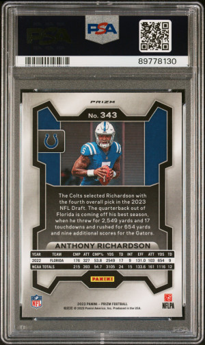 2023 Panini Prizm Anthony Richardson #343 PSA 9 back