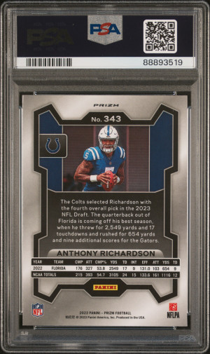 2023 Panini Prizm Anthony Richardson #343 PSA 9 back