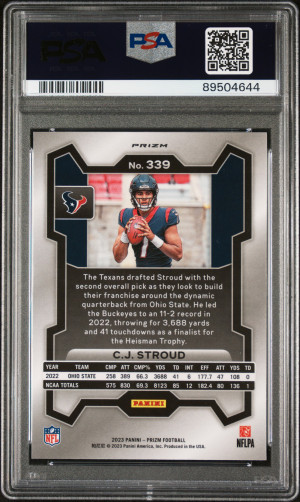 2023 Panini Prizm CJ Stroud #339 PSA 10 back