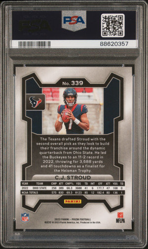2023 Panini Prizm CJ Stroud #339 PSA 10 back