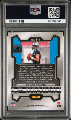 2023 Panini Prizm Bryce Young #311 PSA 10 back