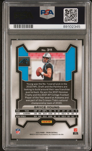 2023 Panini Prizm Bryce Young #311 PSA 10 back