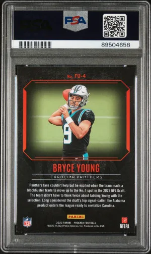 2023 Panini Phoenix Fired Up Bryce Young #FU4 PSA 10 back