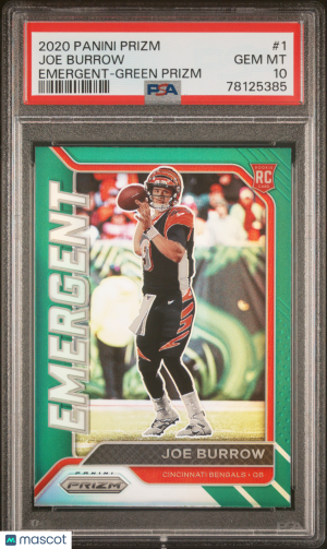 2020 Panini Prizm Emergent Joe Burrow #1 PSA 10 front
