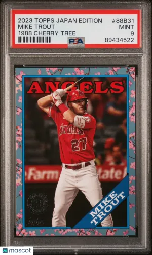 Mike Trout 2023 Topps Japan #88B31 1988 Cherry Tree PSA 9 Angels front