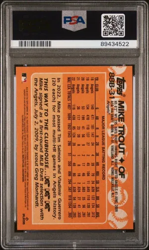 Mike Trout 2023 Topps Japan #88B31 1988 Cherry Tree PSA 9 Angels back