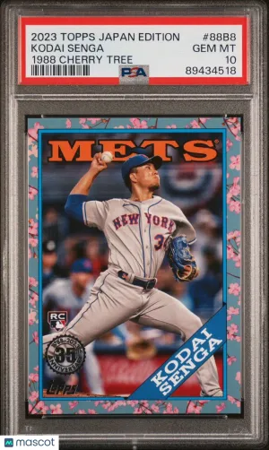 Kodai Senga 2023 Topps Japan 1988 Cherry Tree RC #88B8 PSA 10 Mets front