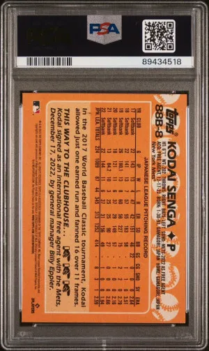 Kodai Senga 2023 Topps Japan 1988 Cherry Tree RC #88B8 PSA 10 Mets back