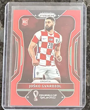 2022 Josko Gvardiol Prizm World Cup Red RC SP 163/399 front