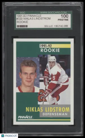 1991 Pinnacle Nicklas Lidstrom #320 Rookie Card Pristine 100 SGC 10 front