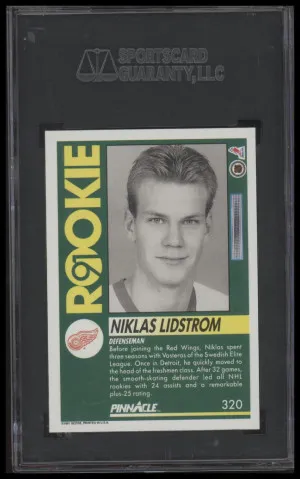 1991 Pinnacle Nicklas Lidstrom #320 Rookie Card Pristine 100 SGC 10 back
