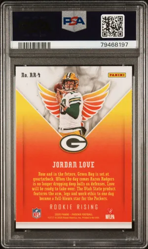 2020 Panini Phoenix Rookie Rising #RR4 Jordan Love Rookie Rising PSA 10 back
