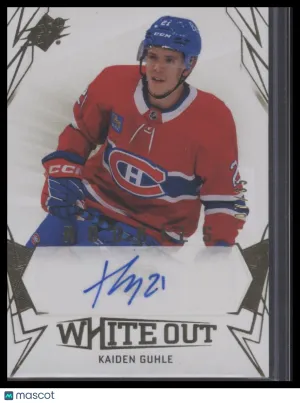 2022 Upper Deck SPx Kaiden Guhle #WOR-KG White Out Rookie Auto front