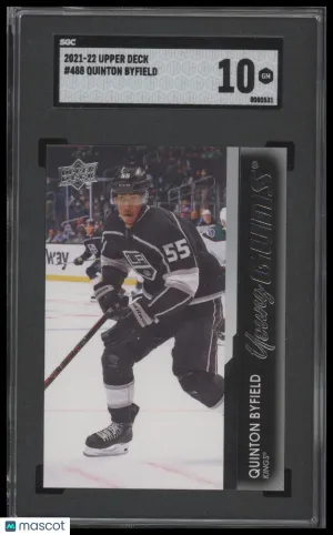 2021-22 Upper Deck #488 Quinton Byfield Young Guns Rookie RC SGC 10 front