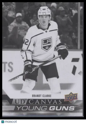 2022 Upper Deck Series 1 Brandt Clarke #C226 Young Guns Black & White Canvas RC front