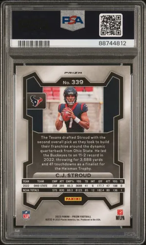 2023 CJ Stroud Prizm Green PSA 9 back