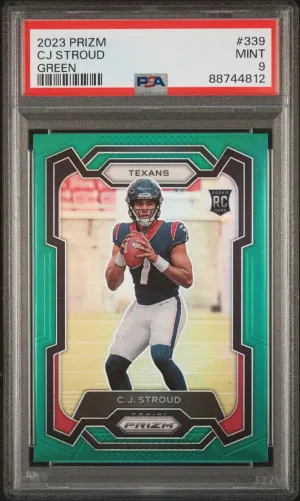 2023 CJ Stroud Prizm Green PSA 9 front