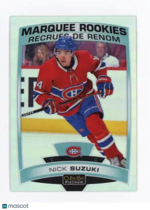 2019-20 OPC O-Pee-Chee Platinum NICK SUZUKI Rookie Card RC RAINBOW 164 Canadiens front