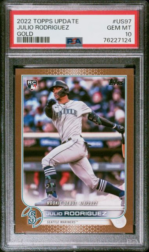 Julio Rodriguez Rookie Topps Update Gold /2022 front