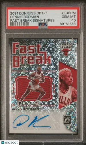 Dennis Rodman 2021-22 Donruss Optic Fast Break Signatures #FBDRM PSA 10 Bulls front