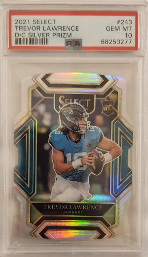 2021 Select Trevor Lawrence Rookie D/C Silver Prizm PSA 10 front