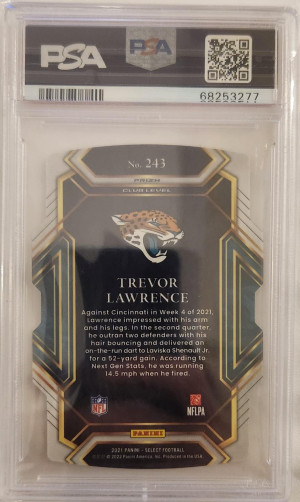 2021 Select Trevor Lawrence Rookie D/C Silver Prizm PSA 10 back