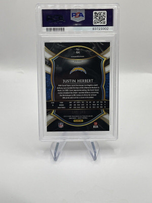 2020 Panini Select Justin Herbert Rookie Maroon  /149 #44 RC PSA 9 RARE 🔥 back