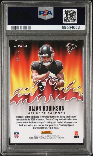 2023 Phoenix Playing With Fire Bijan Robinson Purple /99 PSA 10 back