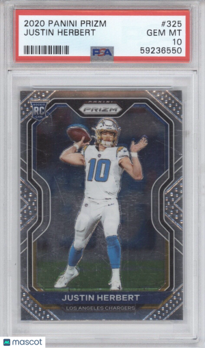 2020 Panini Prizm Justin Herbert #325 PSA 10 front
