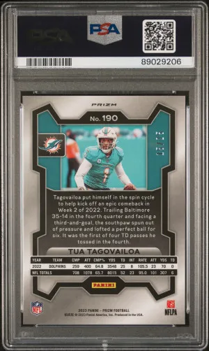 2023 Panini Prizm Tua Tagovailoa #190 PSA 10 back