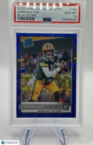 2020 Donruss Optic Jordan Love Blue Scope #154 Rookie RC Packers PSA 10 RC 🔥 front