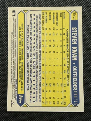 Steven Kwan 2022 Topps Chrome Mojo 35th Anniversary RC /150  #T87C-21 Guardians back