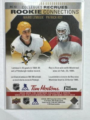 Patrick Roy 2023 Tim Hortons Rookie Connection back