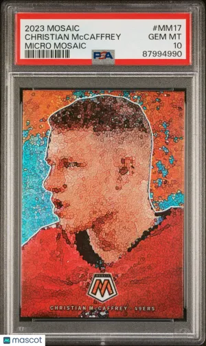 Christian Mccaffrey 2023 Mosaic Micro Mosaic #MM17 SSP PSA 10 front