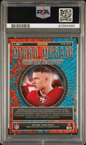 Christian Mccaffrey 2023 Mosaic Micro Mosaic #MM17 SSP PSA 10 back